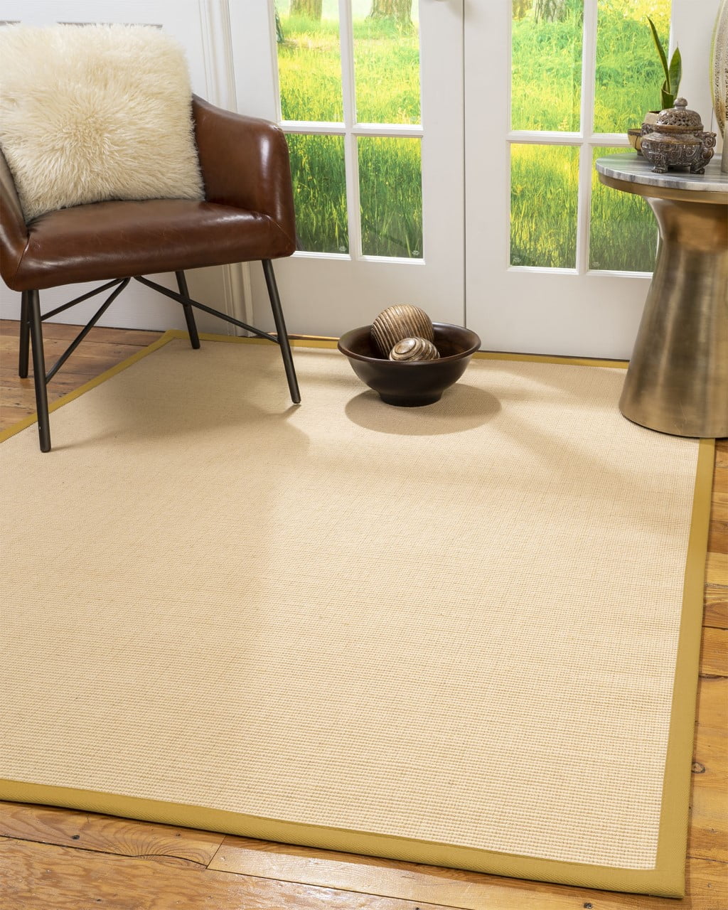 Natural Area Rugs Majesty Custom Wool Sisal Rug, 6' x 9', Oval Tan