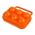 thumbnail image 4 of Caja de almacenamiento portátil para 6 huevos con rejilla, caja protectora y dispensador de huevos. Naranja, 4 of 9