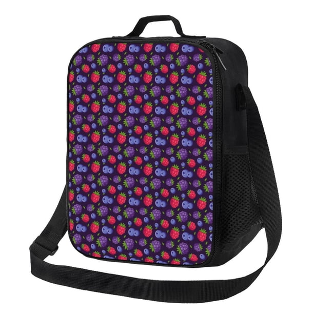 Fotbe Blackberries Lonchera Bolsa de Almuerzo para Hombres y Mujeres, Lonchera de Gran Capacidad, Bolsa de Almuerzo Reutilizable, Bolsa Térmica Aislante