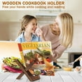 thumbnail image 3 of Handmade Wooden Cookbook Holder, 6.5 Inch Cookbook Stand for Kitchen, Recipe Book Holder for Kitchen Counter, Wooden Cookbook Holder, Rustic Cook Book Holder Stand, 3 of 7