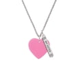 thumbnail image 2 of Delight Jewelry Acrylic 1" Hot Pink Heart Silvertone Always My Sister Bar Charm Necklace, 23", 2 of 4