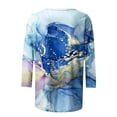 thumbnail image 4 of JINMGG 2026 Summer Womens Tops Womens Plus Size $5 Women's Fashion Printed T-Shirt 3/4 Sleeves Blouse Round Neck Casual Tops, 4 of 5