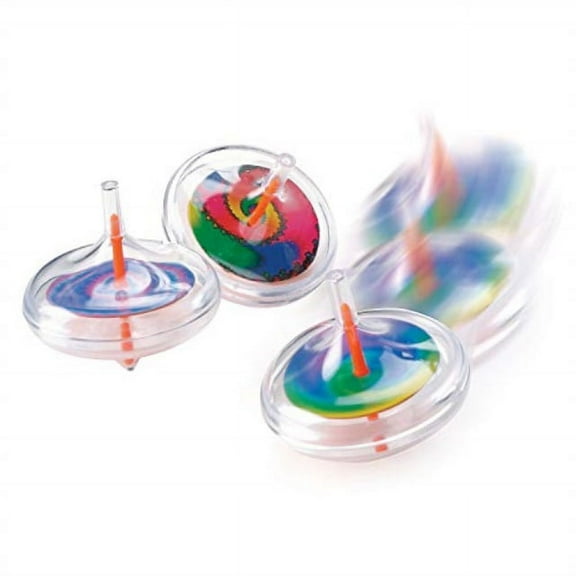 fun express - plastic swirl spin top - toys - value toys - tops - 12 pieces