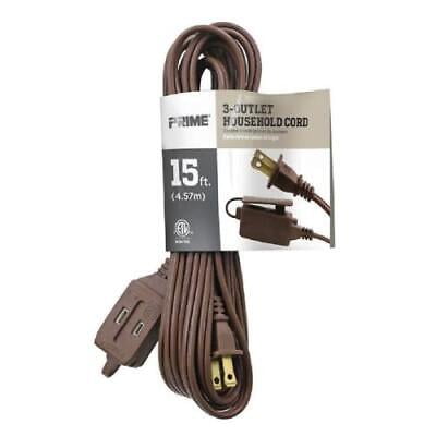 

2PC Prime Indoor 15 ft. L Brown Extension Cord 16/2 SPT-2