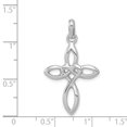thumbnail image 3 of White Sterling Silver Charm Pendant 34 mm 20 Rhodium Plated Cross, 3 of 3