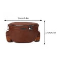 thumbnail image 3 of Bolsa De Pecho Bolso de pecho retro Moda PU Riñonera Versátil Color sólido Bolso de compras escolares, 3 of 8