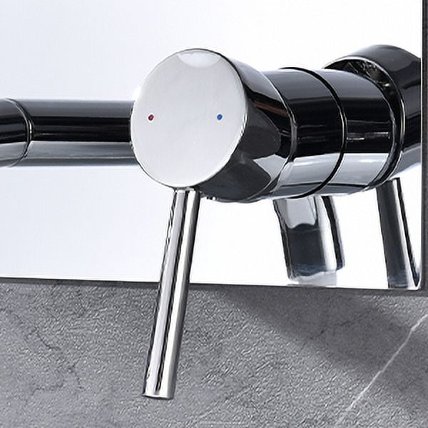 Dawot Single Handle Bathroom Faucets, Brass Sink Basin Mixer Taps, Polished Chrome Hot and Cold Spout Sink Rough Valve Bathtub Faucet