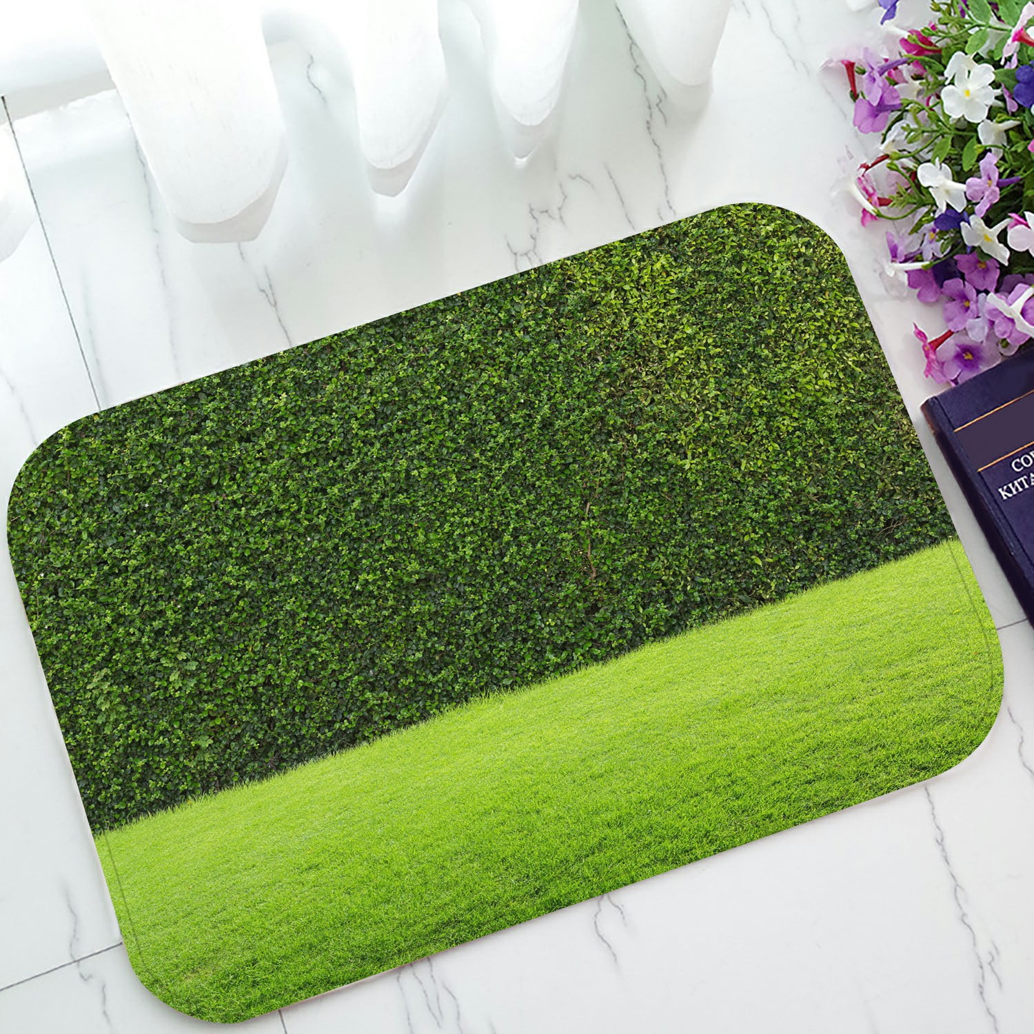 ABPHQTO Green Grass Hedge Doormat Entrance Rug Area Rug Floor Mat Home