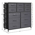 thumbnail image 7 of Drawer Wood Dresser with 12 Drawers, Sturdy Steel Frame, Storage Dresser for Bedroom, Charcoal Black, 7 of 7