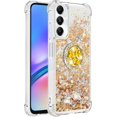 thumbnail image 3 of Glitter Clear Sparkly Bling Case for Samsung Galaxy A05s, Flowing Liquid Quicksand Cover with Diamond Ring Holder Case for Samsung Galaxy A05s  Gold, 3 of 14
