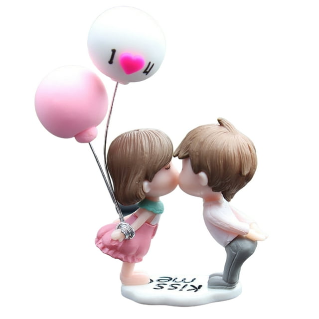 Figuras de resina con globo para decorar el salpicadero, regalo de amor perfecto para parejas, bonitos adornos de coche para parejas