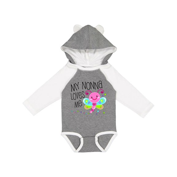 Inktastic My Nonna Loves Me- Cute Dragonfly Boys or Girls Long Sleeve Baby Bodysuit
