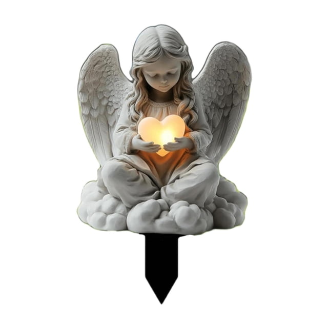 Letrero decorativo de jardín 2D con diseño de ángel, accesorio de jardín, decoración plana de acrílico Chica
