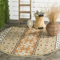thumbnail image 2 of SAFAVIEH Veranda Moriah Geometric Indoor/Outdoor Area Rug, Green/Terracotta, 3' x 3' Round, 2 of 10