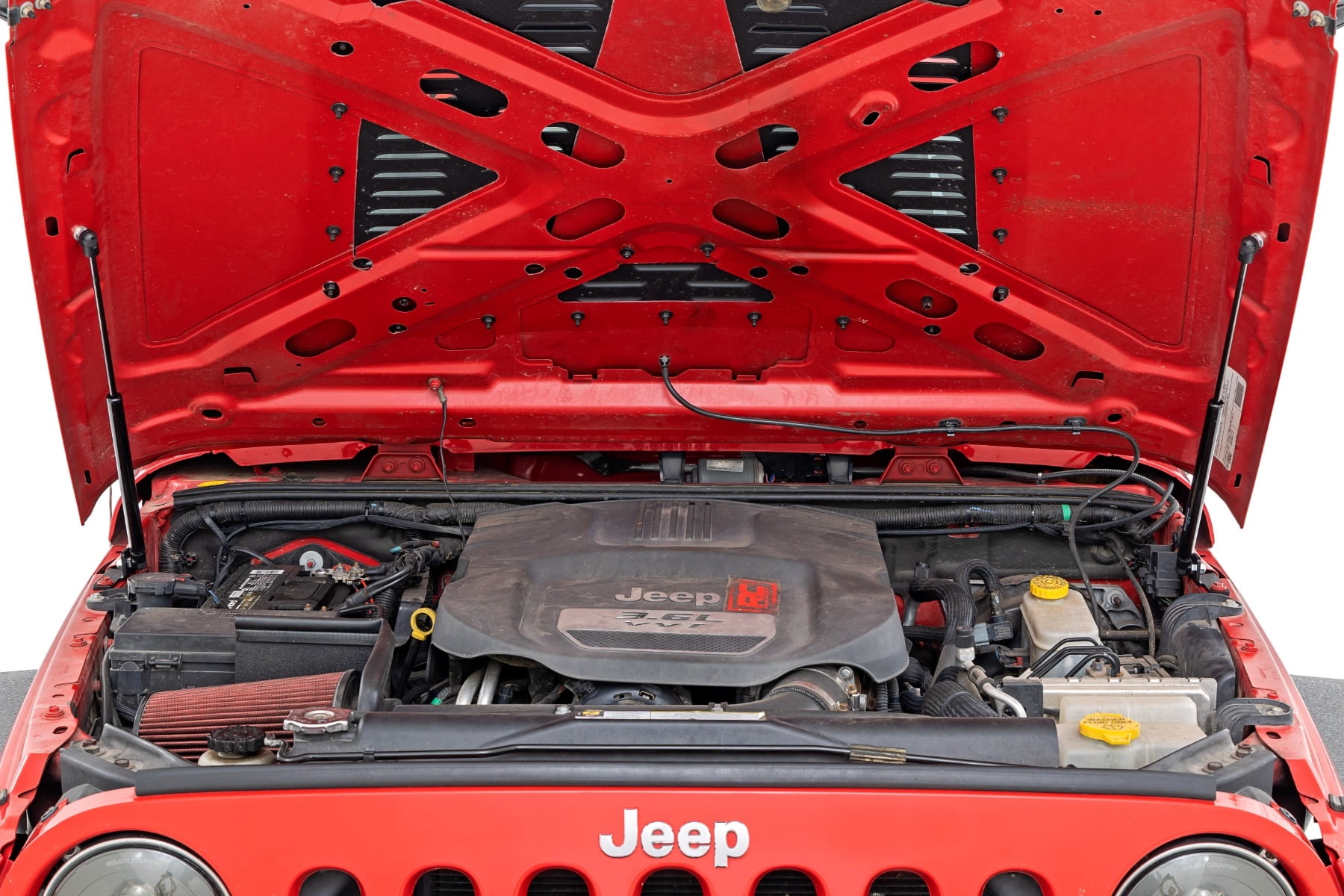 Rough Country Hydraulic Hood Assist for 07-18 Jeep Wrangler JK/JKU - 10643 Fits select: 2008,2015-2018 JEEP WRANGLER UNLIMITED