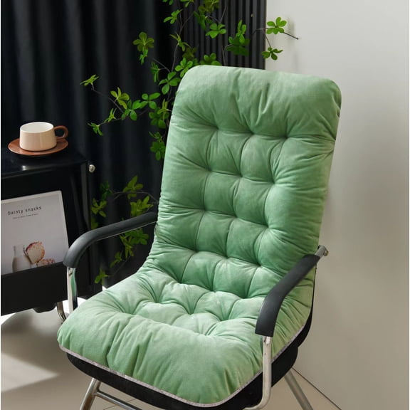 suxuMhao Thick Seat Cushion with Back Support, Office Chair Cushion for Butt, Gaming Chair Cushion, Bedroom Soft Seat Cushion, 18"×37"×3.15" Green, 1 Piece Desk Chair Pad for Long Sitting