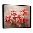 thumbnail image 2 of Designart "Poinsettia Flower impressions II" Floral Floater Framed Wall Decor, 2 of 7