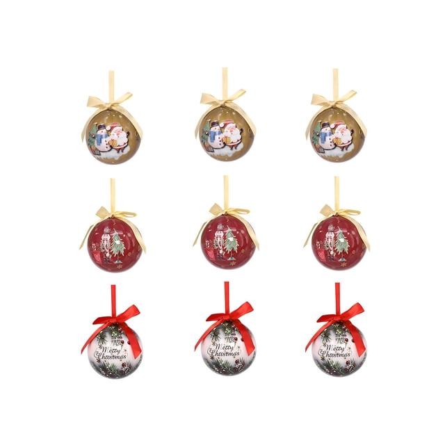 9 adornos de bolas de Navidad colgantes ligeros Strade Fareast Limited decoración navideña Rojo Amarillo Verde 8 cm