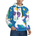 thumbnail image 2 of Xecao Cool Unicorn Star Golden Pattern Men's Adult Pullover Hoodie,Hooded Sweatshirt-Large, 2 of 7