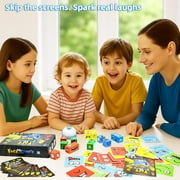 TAETOE Wooden Face Changing Magic Cube Game, Expression Puzzle Building Blocks Pattern Matching Game, Educational Puzzles Toy Board Games for Kids and Adults with Bell