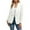 White, variant on Cropped Trench Coat for Women Long Sleeve Double Blazer Black L