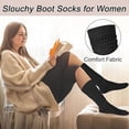 thumbnail image 6 of 3 Pack Slouchy Socks for Women, Knee High Boot Socks Scrunch Leg Warmers, Soft Cozy Valentines Day Gifts for Her, 6 of 7