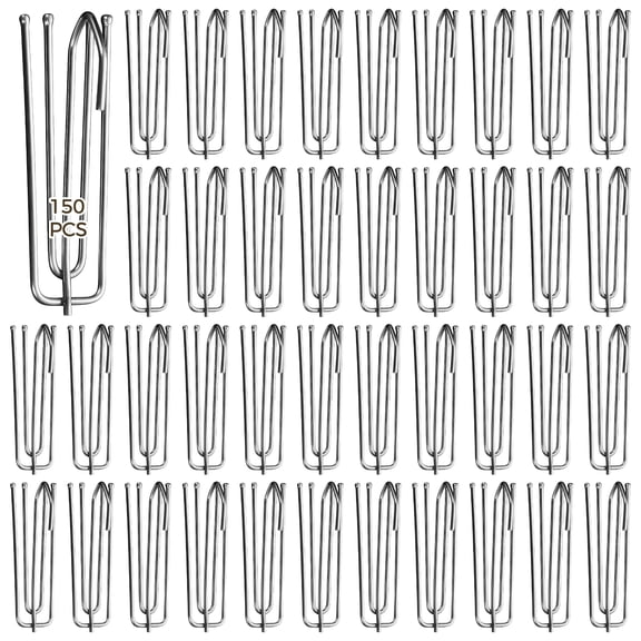 150 Pcs Stainless Steel Pinch Pleat Curtain Hooks, Rustproof 4-Prong Drapery Hangers for Window Curtains, Long-Lasting Easy Install Home Decor Accessories