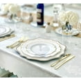 thumbnail image 5 of " OCCASIONS " 960 Piece set (120 Guests)-Heavyweight Wedding Party Disposable Plastic Plate Set - 120 x 10.5'' + 120 x 8'' + Silverware + Cups + Napkins (Imperial White & Gold), 5 of 6