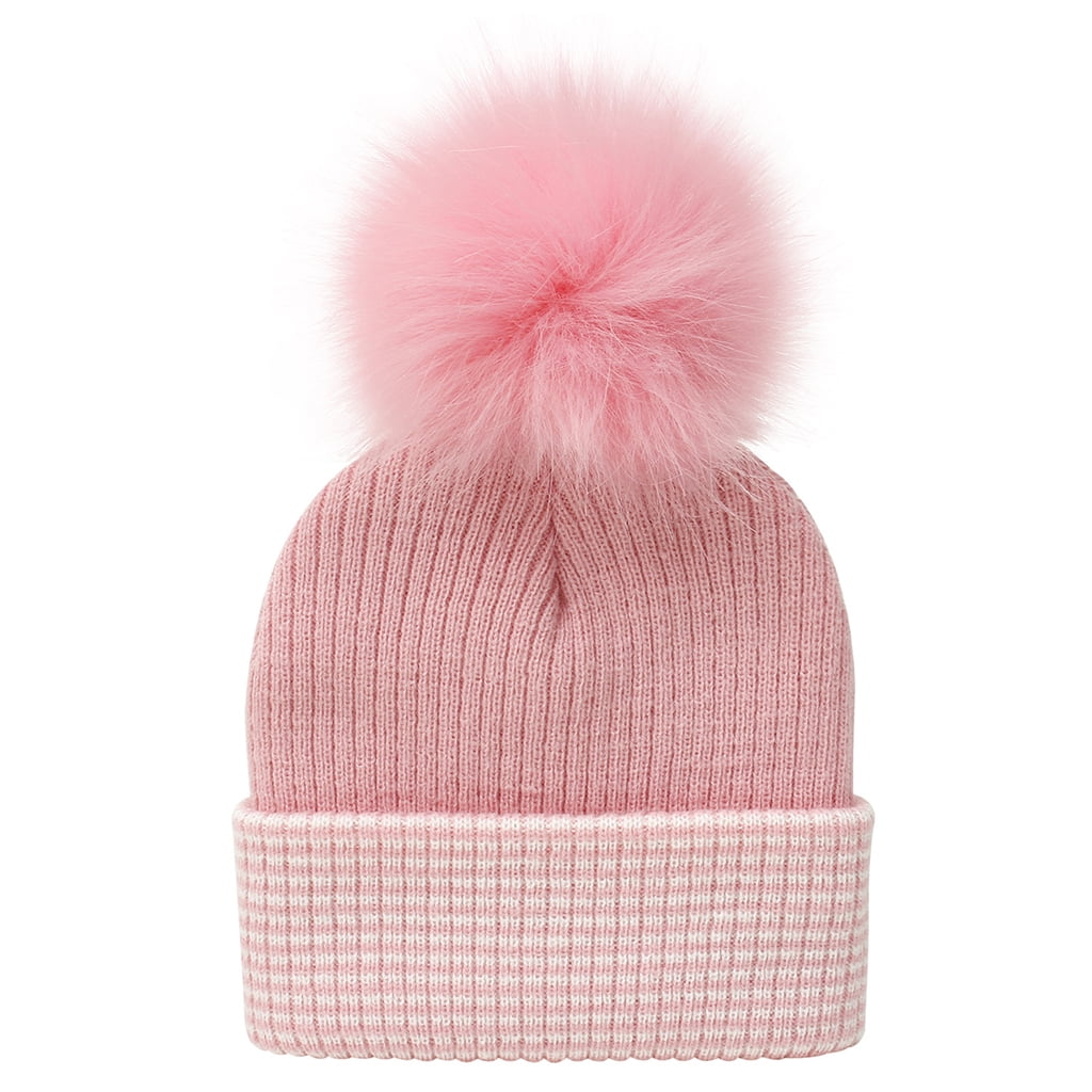 Girls pink black sweater hat & gloves 5 6 7 8 10 12 14 NWT winter cap kids pom 