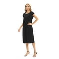 thumbnail image 7 of EFINNY Women Short Sleeve Crew Neck Casual Plain Simple T-Shirt Dress, 7 of 7