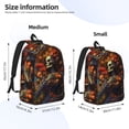thumbnail image 2 of Disketp Vintage Floral Skull print Canvas Backpack Lightweight Travel Daypack Student Rucksack Laptop Backpack-Small, 2 of 5