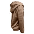 thumbnail image 5 of WTOBBY Women's Solid Color Zipper Hooded Cardigan Long Sleeved Sweatshirt Jacket, Casual Streetwear Top with Front Pocket and Comfortable Loose Fit,Khaki L, 5 of 6