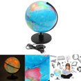thumbnail image 2 of 25CM LED World Map Globe Desk Lamp LED Night Light Home Bedroom Office 220V Educational Gifts, 2 of 7