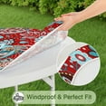 thumbnail image 5 of Vintage Tablecloth Retro Ethnic Floral Pattern Waterproof Round Cover with Elastic Fit and Back for Classic Decor, 5 of 7