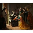 thumbnail image 2 of Luis de Madrazo y Kuntz 18x15 Gold Ornate Wood Frame and Double Matted Museum Art Print Titled - First Miracle of Santa Teresa De Jesus. Resurrection of His Nephew Don Gonzalo Ovalle, Son of, 2 of 4