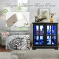 thumbnail image 6 of Eyisean 32" H LED Glass Display Cabinet with 7 Color Lights for Collectibles, Lighted Vintage Curio Cabinet with Lattice Doors, Modern Display Showcase with Adjustable Shelves for Living Room, 6 of 12