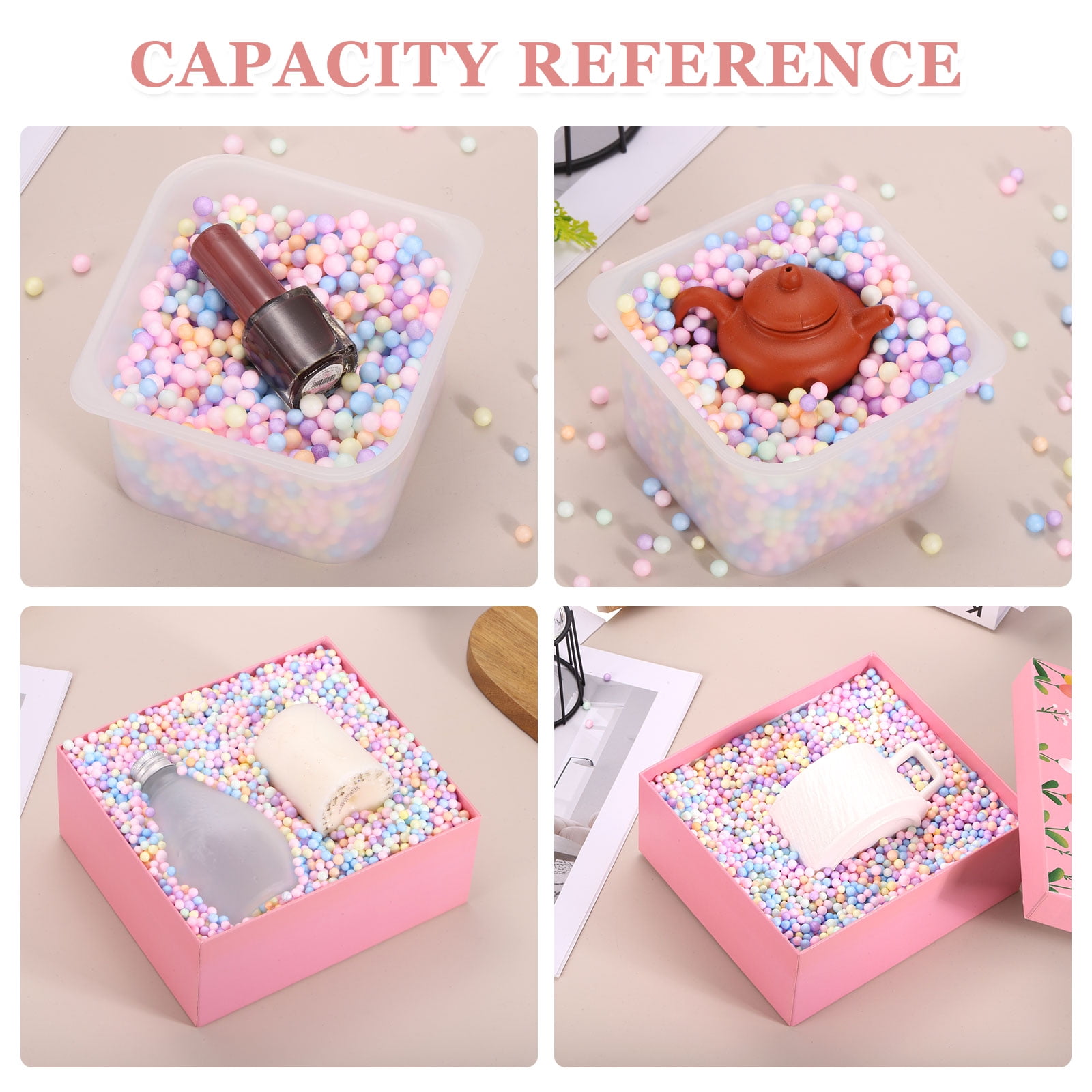 Uxcell 120000Pcs Colorful Foam Beads, 2-3mm Mini Foam Balls Round Polystyrene Beads for DIY Crafts Wedding Party Decorations Vase Pillow Gift Box Filling