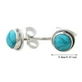 thumbnail image 3 of Retro Turquoise Stone Stud Earrings for Women Trendy 8mm Round Gemstone Silver Ear Studs Earrings Jewelry Birthday Gift, 3 of 7