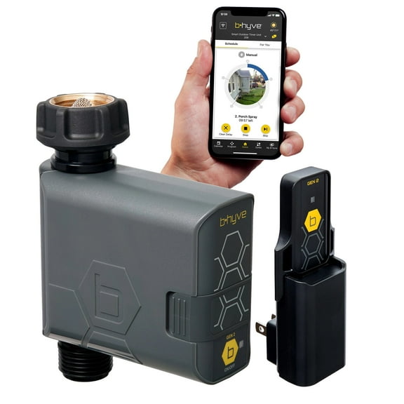 Orbit B-hyve Smart 1-Outlet Hose Faucet Sprinkler Timer with B-hyve Smart Gen 2 Wi-Fi Hub