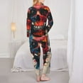 thumbnail image 3 of Pajama Sets for Women 2 Pcs, Abstract Colorful Skull Art Button Down Long Sleeve Sleepwear Lounge PJ Sets, 3 of 6
