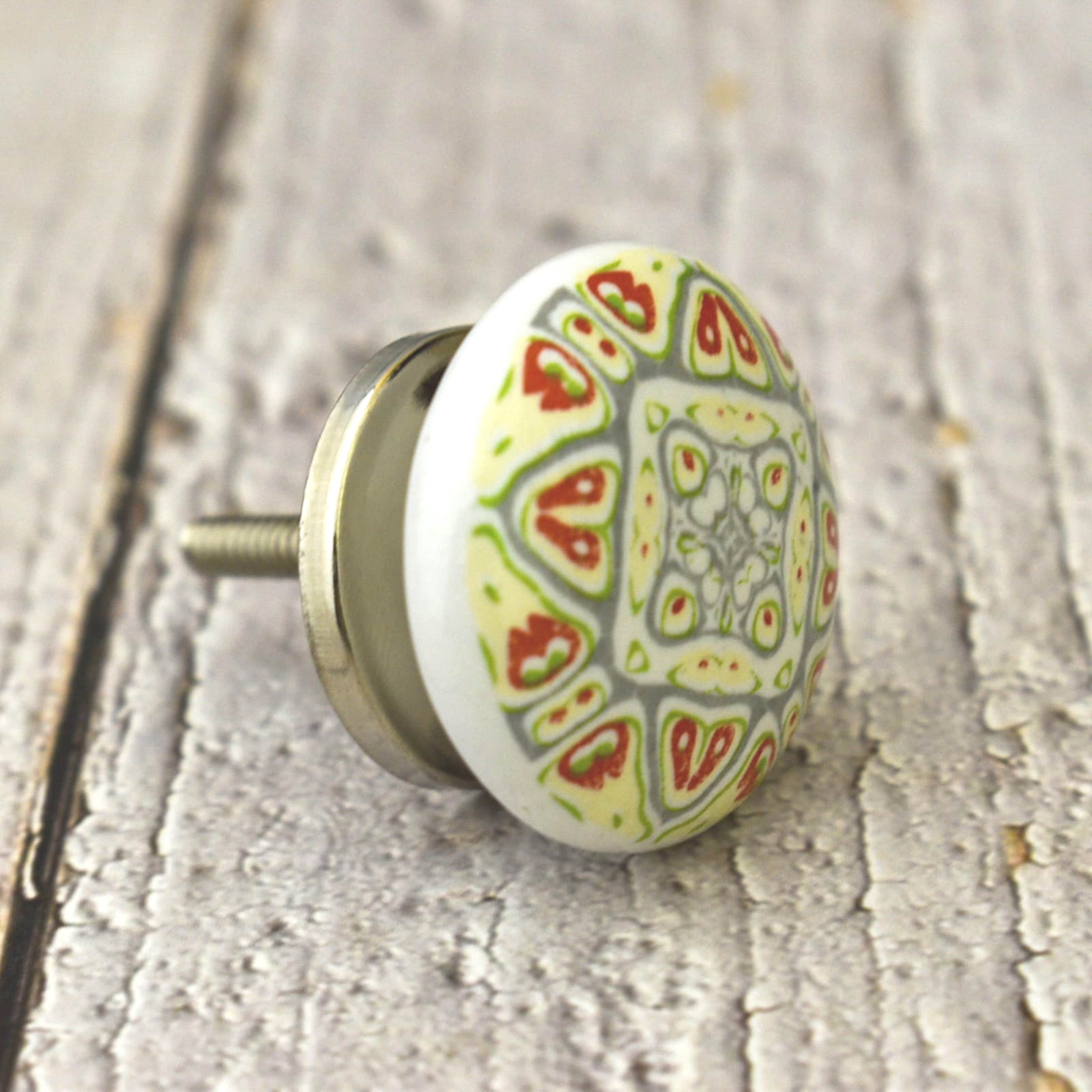 India House Ceramic Multicolor Knobs Kitchen Cabinet Drawer Knobs Hardware Knobs Handmade Knobs Cabinet Knobs Ceramic Door Knobs. Set of 20