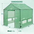 thumbnail image 3 of EAGLE PEAK 10x10 FT Portable Walk-in Greenhouse, Pop up Outdoor Green House with Power Access Openings, Green, 3 of 10