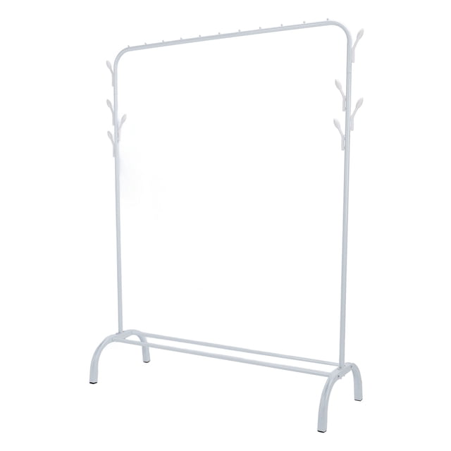 Floor Clothing Rack Stable Structure High Load Capacity Freestanding Garment Rack for Dry Clothes Bedroom, Balcony, Carbon Steel