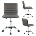 thumbnail image 4 of Furmax Mid Back Task Chair, Low Back Leather Swivel Office Chair, Vanity Chair for Makeup Room, Computer Desk Chair Retro with Armless Ribbed (Grey), 4 of 4