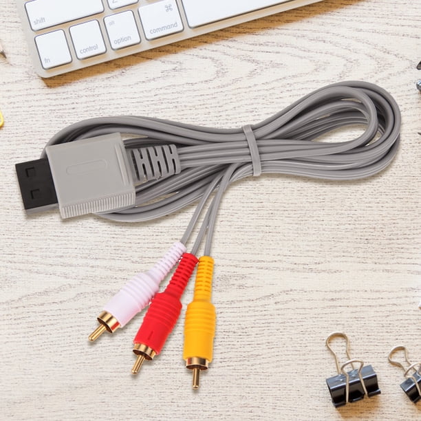 Audio Video AV Composite 3 RCA Cable Adaptador para Nintendo Wii Cord Wire FLhrweasw Nuevo