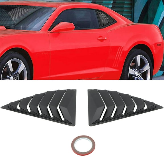 cciyu Window Louvers Fits for 2010-2015 for Chevrolet Camaro Rear Window Louvers,Matte Black