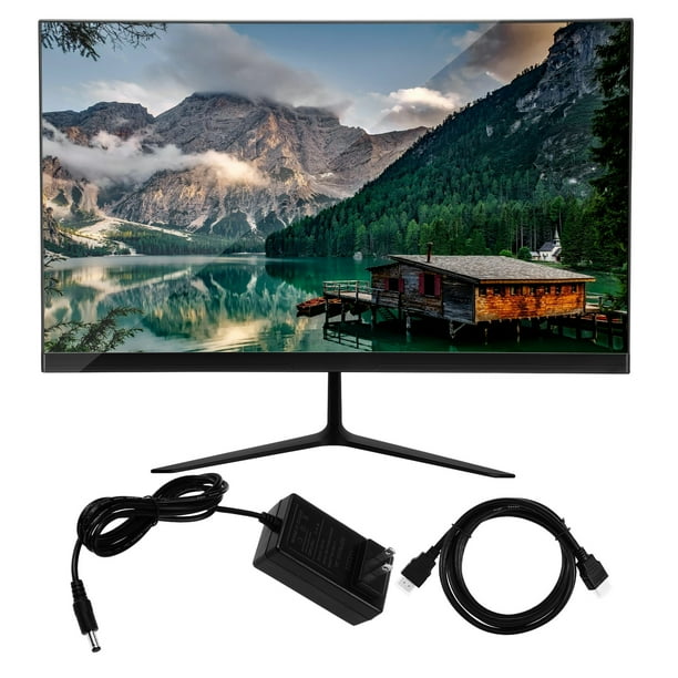 PTOOTP Monitor de computadora , monitor curvo, pantalla de alta definición, bisel estrecho, monitor delgado, monitor para juegos de 24 pulgadas con enchufe estadounidense