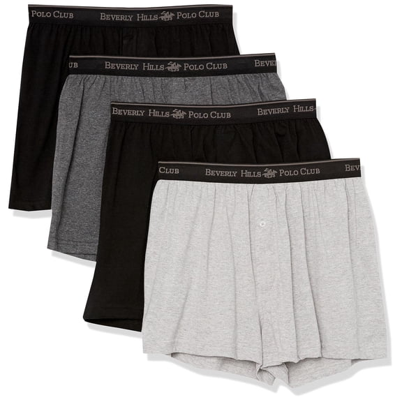 Paquete de 4 bóxers de punto para hombre Beverly Hills Polo Club de algodón