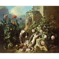 thumbnail image 2 of Alexandre François Desportes 18x15 Gold Ornate Wood Frame and Double Matted Museum Art Print Titled - Dogs with Flowers and Dead Game (C. 1715), 2 of 4