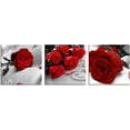 thumbnail image 2 of 3 Pcs Black White with Red Wall Art Red Rose Wall Decor Abstract Decorations Flower Picture on Canvas for Home Decor Stretched and Framed 12X12inches, 2 of 6